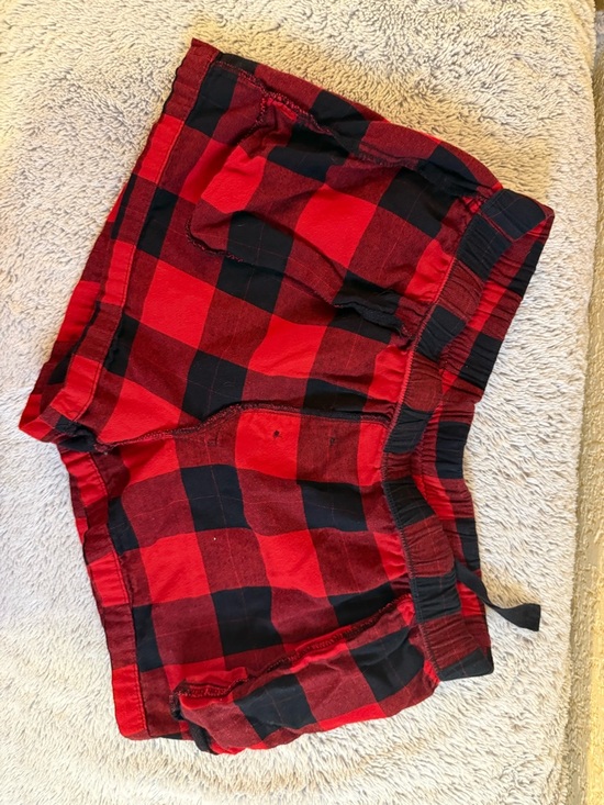 stars above Red and Black Buffalo Plaid Lounge Shorts - Picture 2 of 5